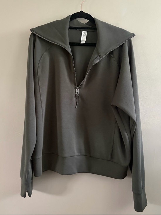 SPANX Tops - SPANX Quarter Zip Pullover Sweatshirt Olive Green Size Large Super Soft